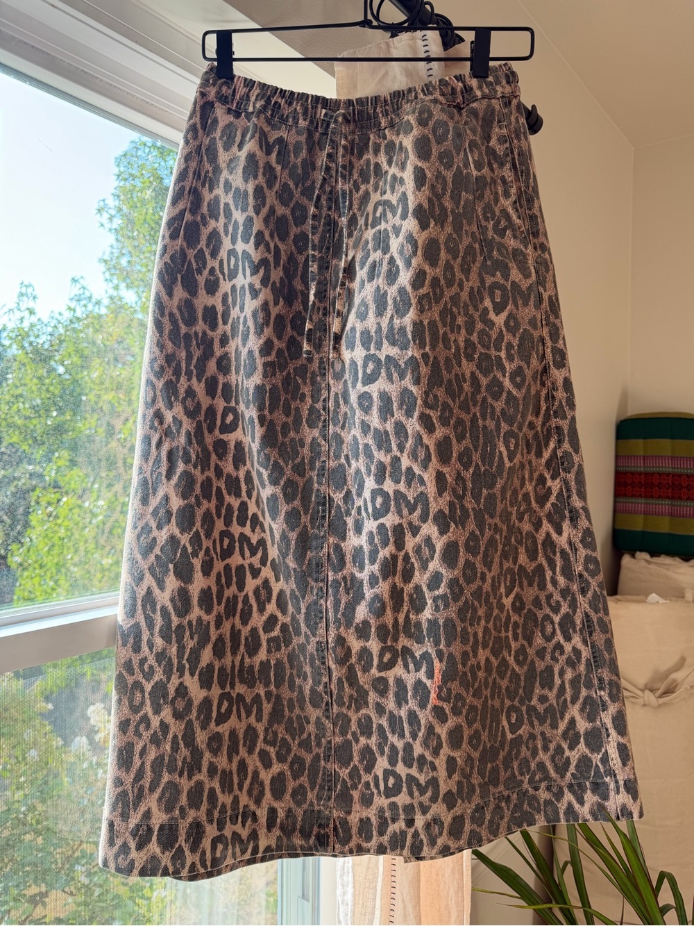 *Damson Madder* Leopard Print Denim Midi Skirt - Picture 2 of 12